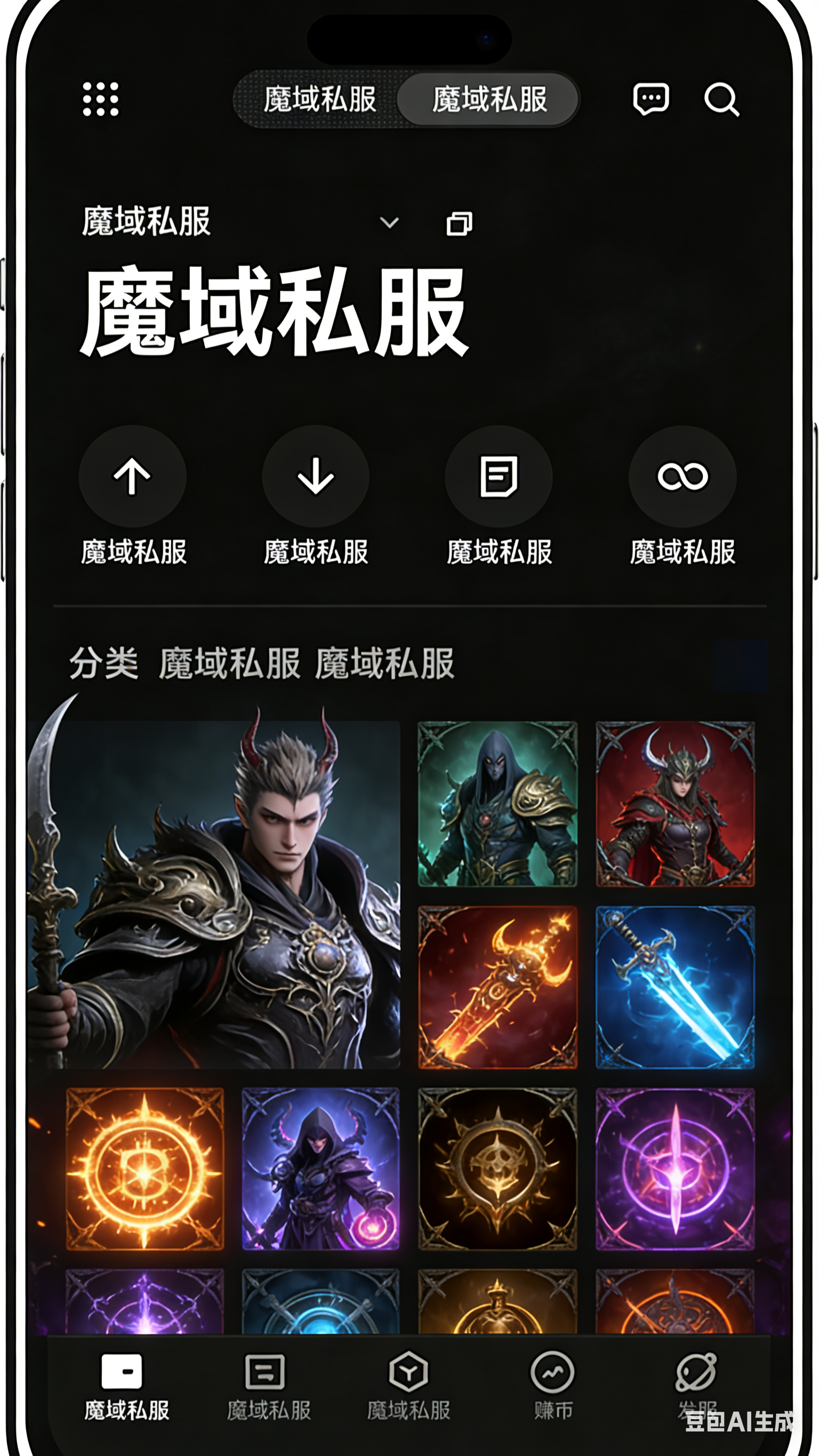 魔域私服手机端游玩界面